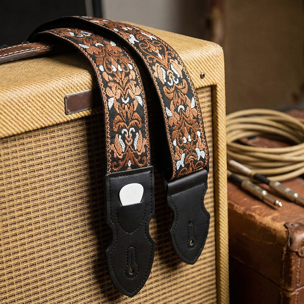 Musical Instrument Band - Embroidered Thickened Widened Guitar Bass Strap