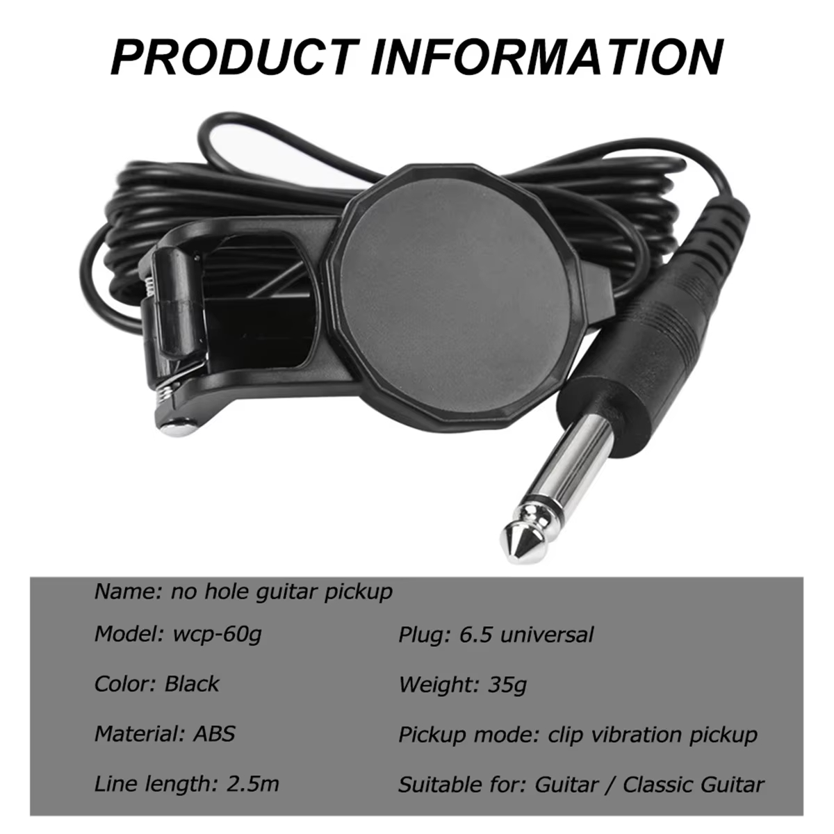 Audio Jack Clip On Pickup/2.5  - Musical Instrument In English recension och pris