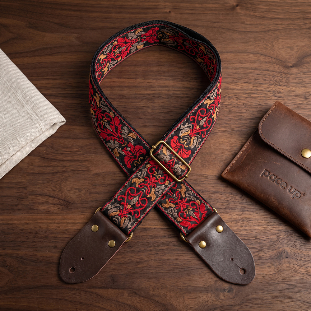 Embroidered Print Guitar Strap - Musical Instrument In English recension och pris