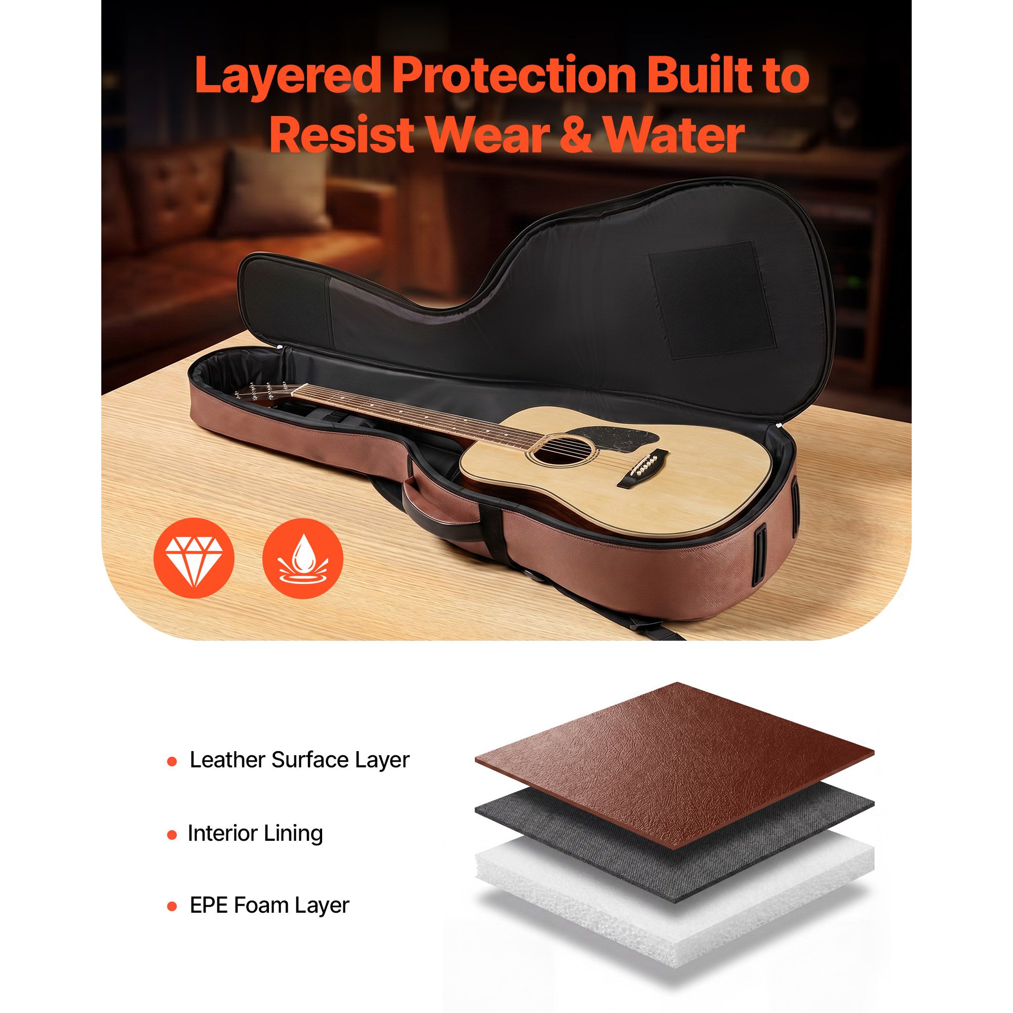 Acoustic Guitar Hard Case, 47. - Musical Instrument Band recension och pris