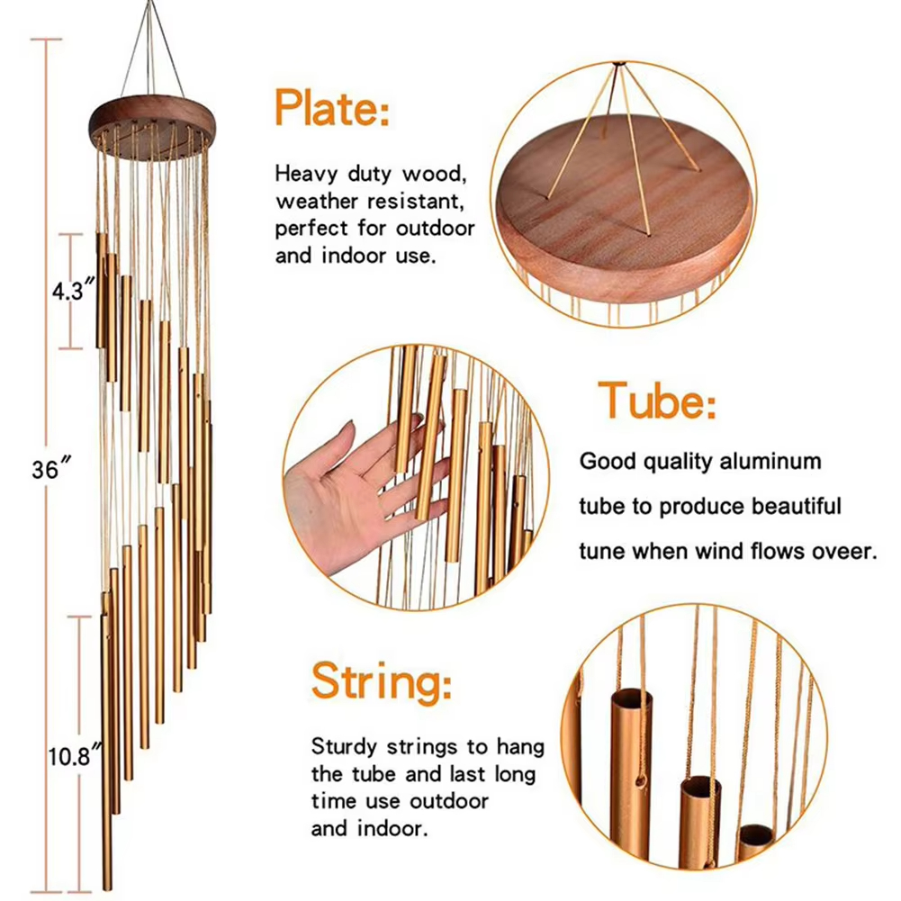 23in Wind Chime 12 Metal Alumi - Wind Chime Tubular recension och pris