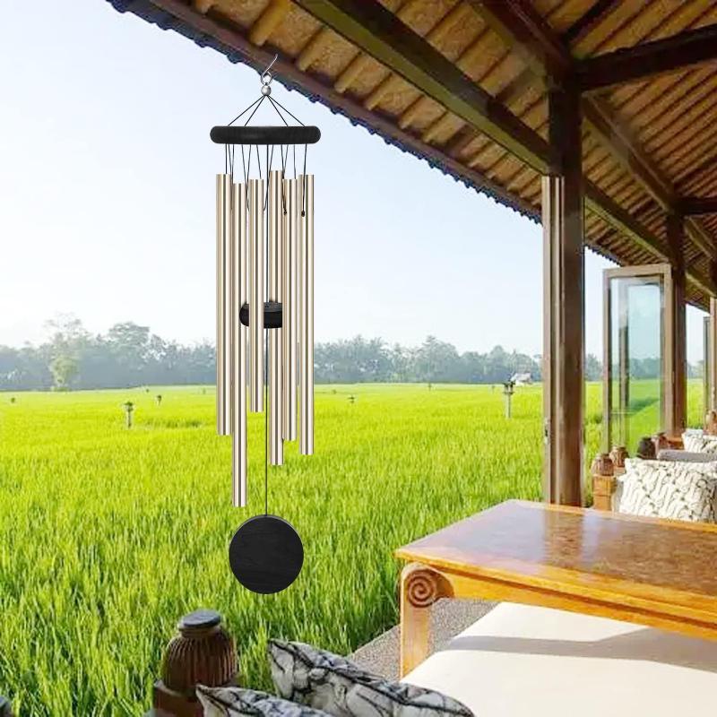 Wind Chime with Red Wood Octag - Wind Chime Tubular recension och pris