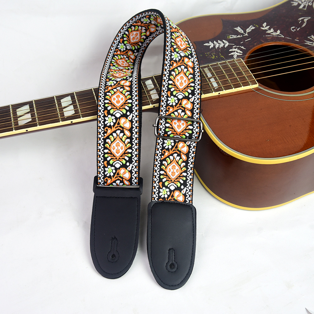 Adjustable Guitar Strap Embroi - Musical Instrument In English recension och pris
