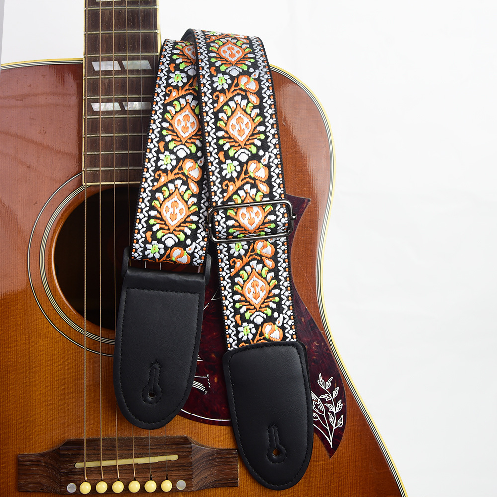 Adjustable Guitar Strap Embroi - Musical Instrument In English recension och pris