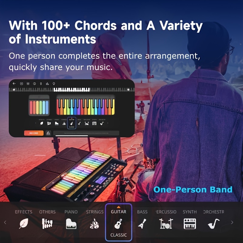 Stylish LED-Backlit PopuPiano  - Musical Instrument Easy To Learn recension och pris